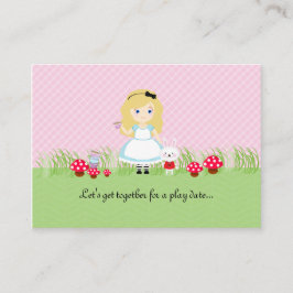 Tarjeta De Presentación Alice y su carta de citas para Fiestas de té