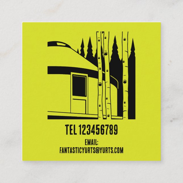 Tarjeta De Presentación Alquiler de vacaciones en yurt (Reverso)