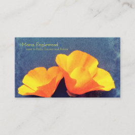 Tarjeta De Presentación Amapolas de California en azul
