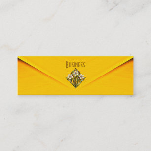 Tarjeta de presentación amarilla Art Deco dorada j