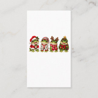 Tarjeta De Presentación Amigos de vacaciones de rana de Navidad