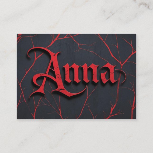 Tarjeta De Presentación Anna en gótico (Anverso)