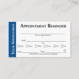 Tarjeta De Presentación Appointment Reminder Cards - Dark Blue