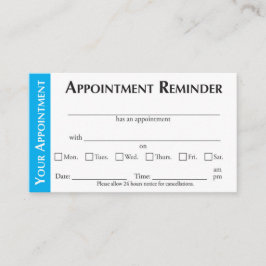 Tarjeta De Presentación Appointment Reminder Cards - Light Blue