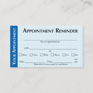 Tarjeta De Presentación Appointment Reminder Cards with Kindness Message