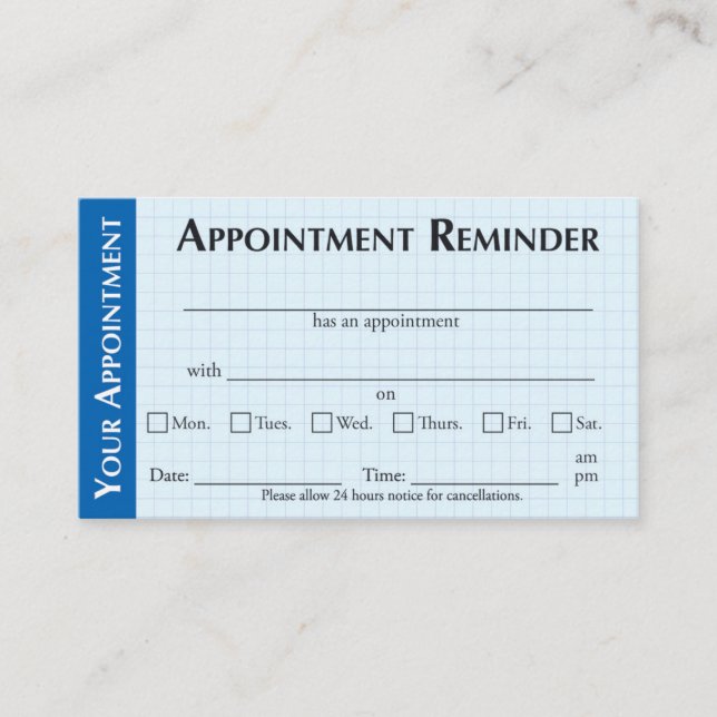 Tarjeta De Presentación Appointment Reminder Cards with Kindness Message (Anverso)