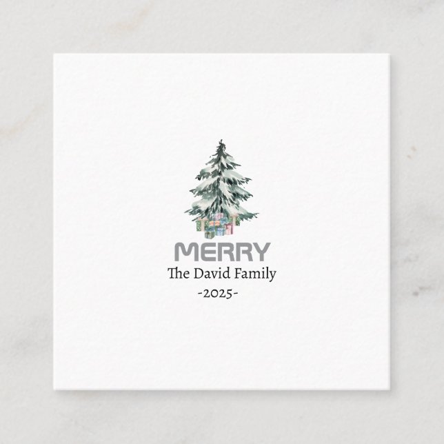 Tarjeta De Presentación Arbol botánico de pino de nieve de cereza (Anverso)