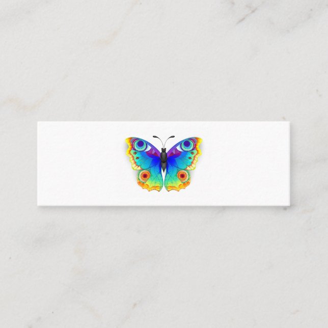 Tarjeta De Presentación Arcoiris mariposa Peacock Eye (Anverso)