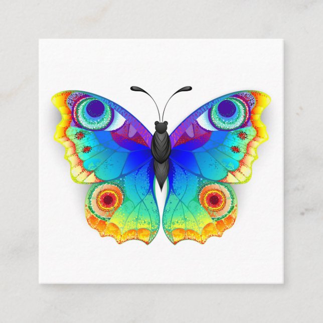 Tarjeta De Presentación Arcoiris mariposa Peacock Eye (Anverso)