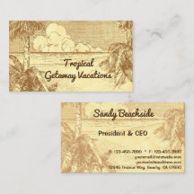 Arte Vintage de Palmeras de Playa Tropical Persona