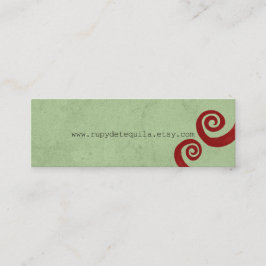 Tarjeta de presentación artesanal con espiral roja