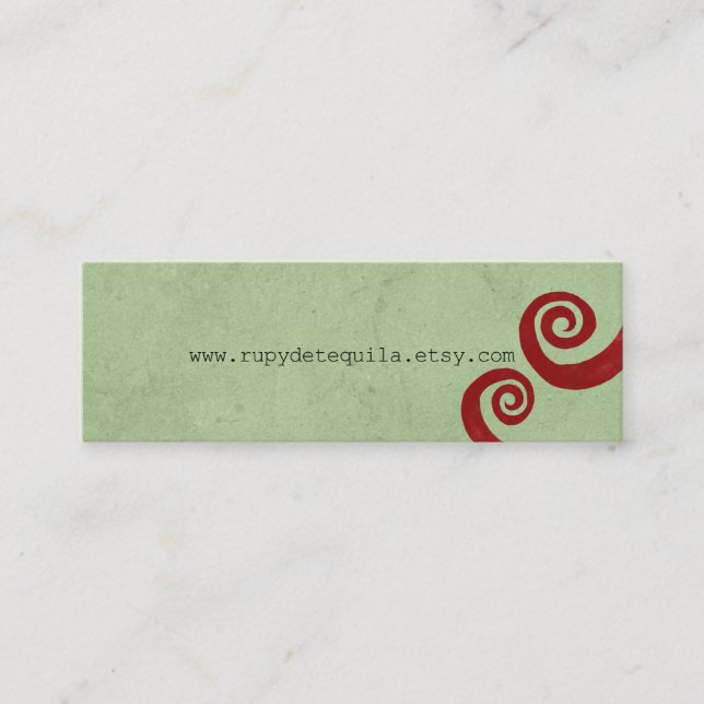 Tarjeta de presentación artesanal con espiral roja (Anverso)