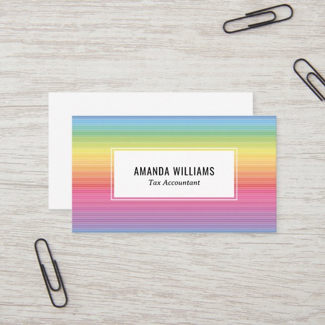 Tarjeta de presentación artesanal con rayas Minima (Anverso/Reverso In Situ)
