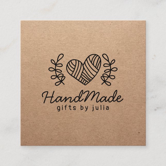 Tarjeta De Presentación Artesanías artesanales moderna de papel de kraft m (Anverso)