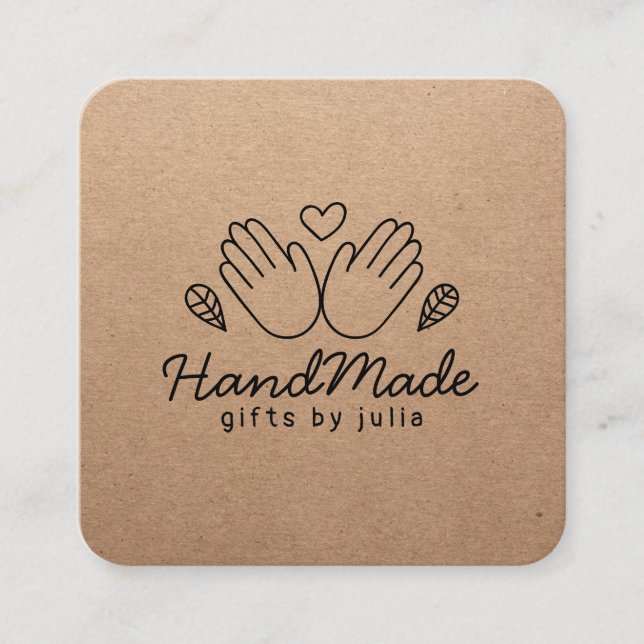 Tarjeta De Presentación Artesanías artesanales moderna de papel de kraft m (Anverso)