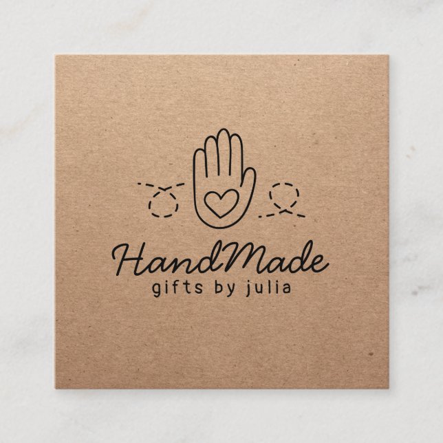 Tarjeta De Presentación Artesanías artesanales moderna de papel de kraft m (Anverso)