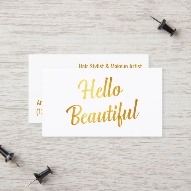 Tarjeta De Presentación Artista de maquillaje de belleza simple (Anverso/Reverso In Situ)