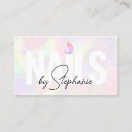 Tarjeta De Presentación Artista de uñas de barniz holográfico Código QR Ro