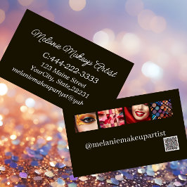 Tarjeta De Presentación Artista moderno de maquillaje fotográfico con códi