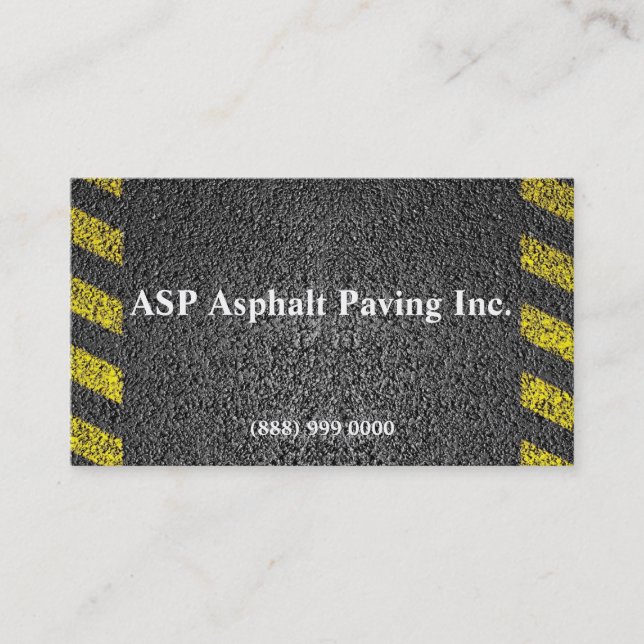 Tarjeta de presentación Asphalt Paving (Anverso)