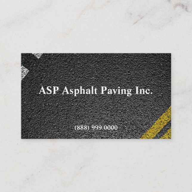 Tarjeta de presentación Asphalt Paving (Anverso)