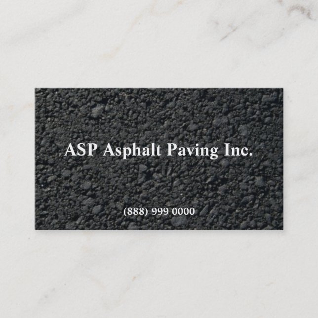 Tarjeta de presentación Asphalt Paving (Anverso)