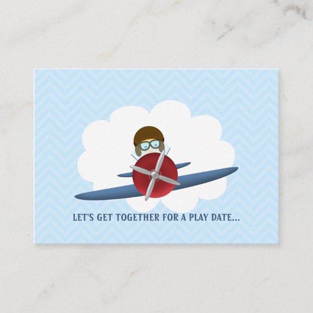 Tarjeta De Presentación Aviador y su avión (Anverso)