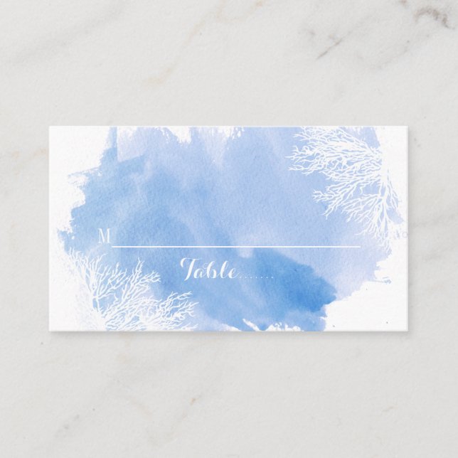 Tarjeta de presentación azul de la barrera de cora (Anverso)