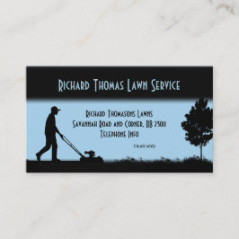 Tarjeta de presentación azul del servicio de jardí