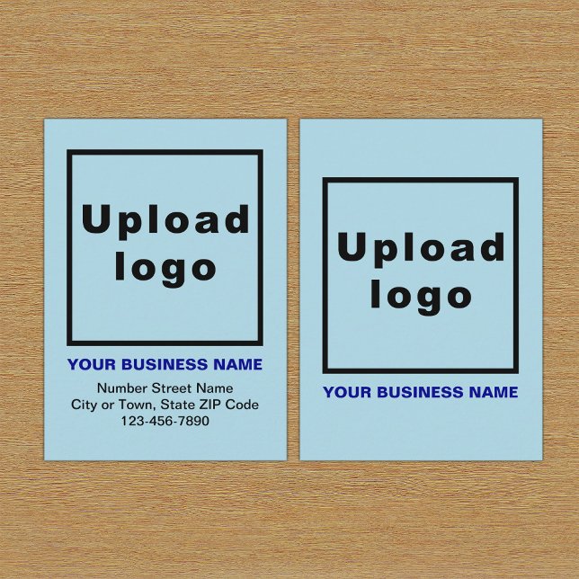 Tarjeta de presentación azul para luz de negocios (Build brand name awareness. Your business brand on light blue enclosure card.)