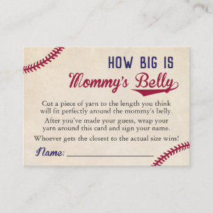 Tarjeta De Presentación Baby Shower de béisbol ¿Qué tan grande es la Belly