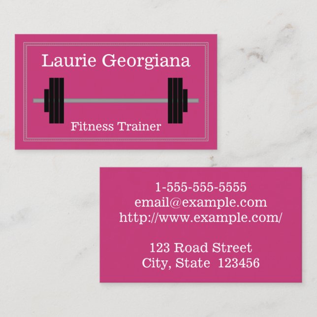 Tarjeta de presentación Barbell Fitness Trainer (Anverso / Reverso)
