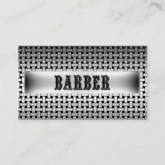 Tarjeta de presentación Barber Metalizado (Anverso)