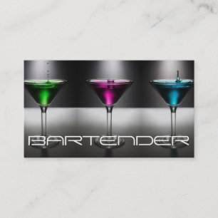 Tarjeta de presentación Bartender moderna