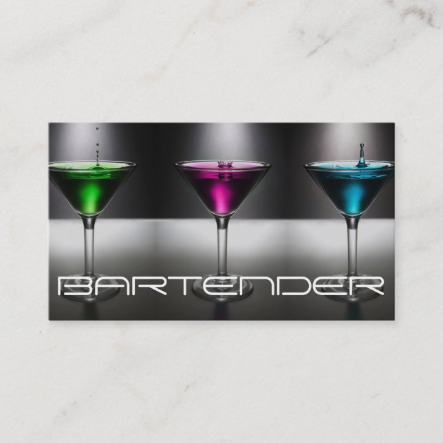 Tarjeta de presentación Bartender moderna (Anverso)