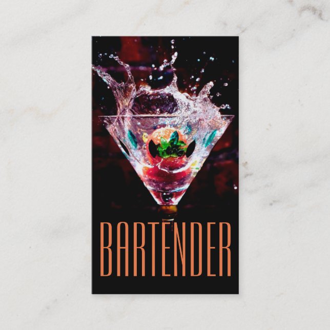 Tarjeta de presentación Bartender Nights Life (Anverso)