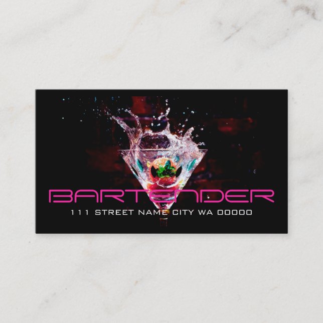 Tarjeta de presentación Bartender Nights Life (Anverso)