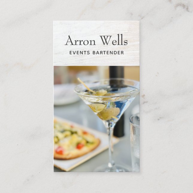 Tarjeta de presentación Bartender para eventos (Anverso)
