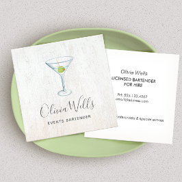 Tarjeta de presentación Bartender para eventos