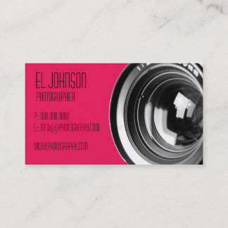 Tarjeta de presentación básica de fotografía (Rosa