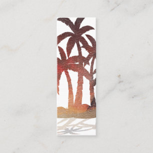 Tarjeta De Presentación Beach Palm Trees Sunset