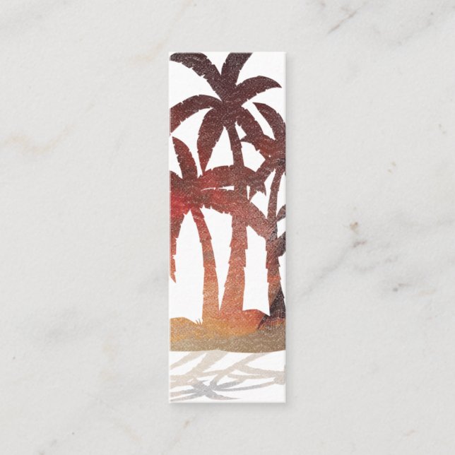 Tarjeta De Presentación Beach Palm Trees Sunset (Anverso)