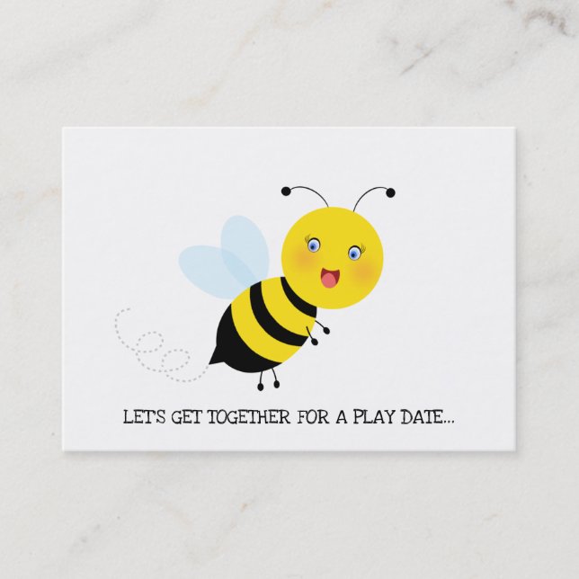 Tarjeta De Presentación Bee in Tulip Garden Play Date Calling Card (Anverso)
