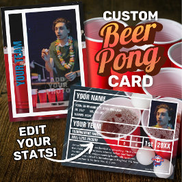 Tarjeta De Presentación Beer Pong Player Trading Card Souvenir