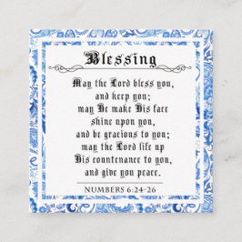 Tarjeta De Presentación BIble Prisé Bendiciendo números Blue Square
