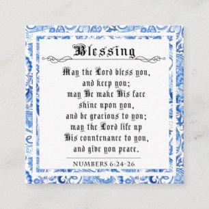 Tarjeta De Presentación BIble Prisé Bendiciendo números Blue Square