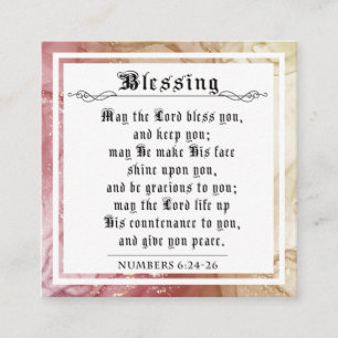 Tarjeta De Presentación BIble Prisé Bendiciendo números Rojo Oro Amarillo