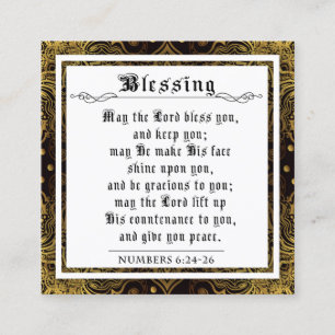 Tarjeta De Presentación BIble Prisé Bendiciendo oro Black Flourish Swirl