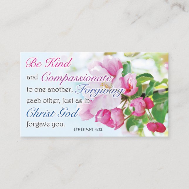 Tarjeta De Presentación Bible Verse Cards, Religious Motivational, Be Kind (Anverso)