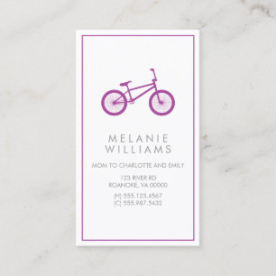 Tarjeta De Presentación Bicicleta Hipster Púrpura